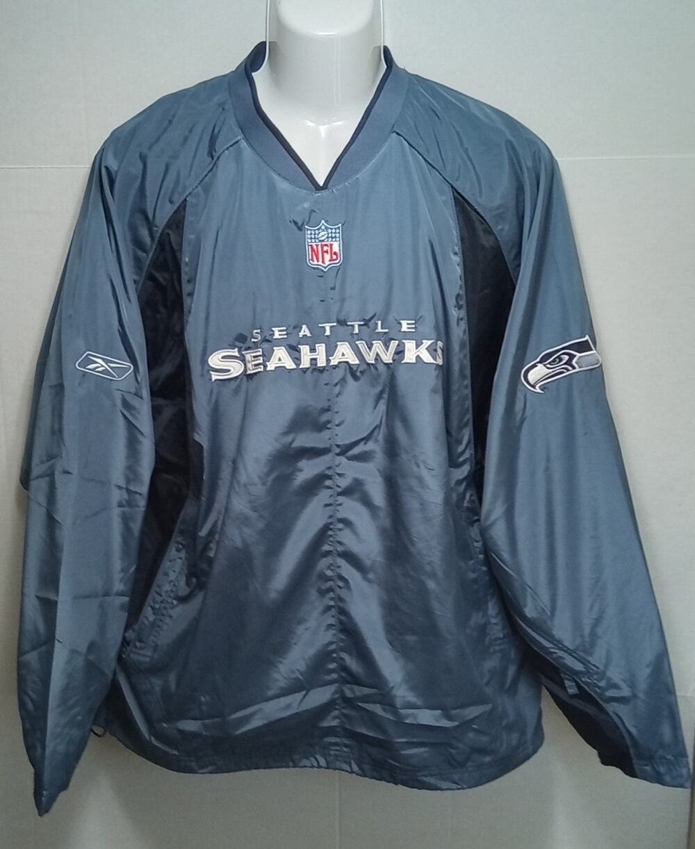 Vintage Seattle Seahawks NFL Reebok Men's Embroidered Windbreaker Large